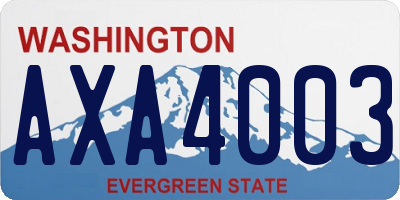 WA license plate AXA4003
