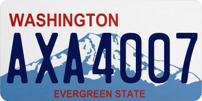 WA license plate AXA4007