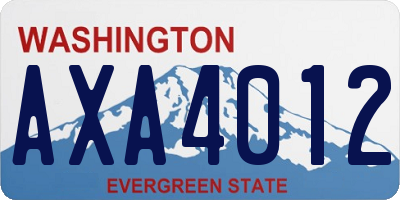 WA license plate AXA4012