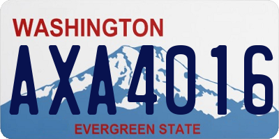 WA license plate AXA4016