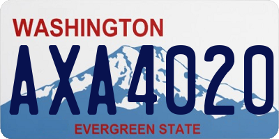 WA license plate AXA4020