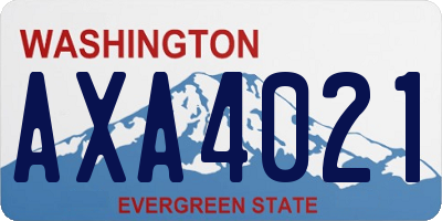 WA license plate AXA4021