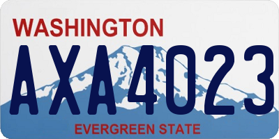 WA license plate AXA4023
