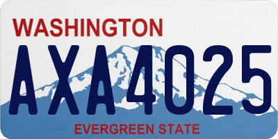 WA license plate AXA4025