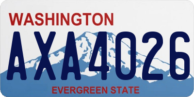 WA license plate AXA4026