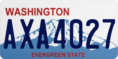 WA license plate AXA4027