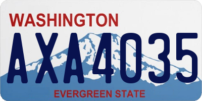 WA license plate AXA4035