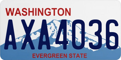 WA license plate AXA4036