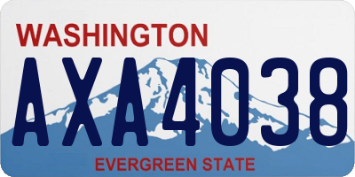 WA license plate AXA4038