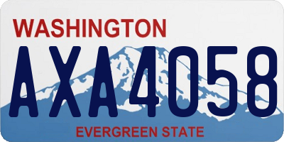 WA license plate AXA4058