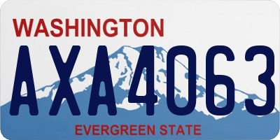WA license plate AXA4063