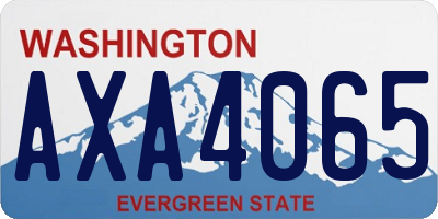 WA license plate AXA4065