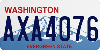 WA license plate AXA4076