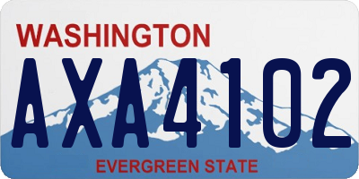 WA license plate AXA4102