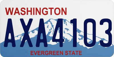 WA license plate AXA4103