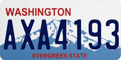 WA license plate AXA4193