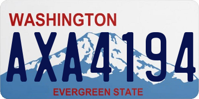 WA license plate AXA4194