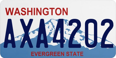 WA license plate AXA4202