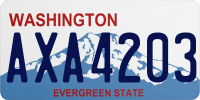 WA license plate AXA4203