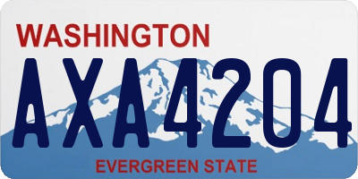 WA license plate AXA4204