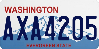 WA license plate AXA4205