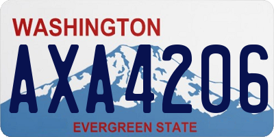 WA license plate AXA4206
