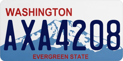 WA license plate AXA4208
