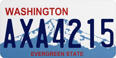 WA license plate AXA4215