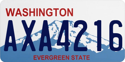 WA license plate AXA4216