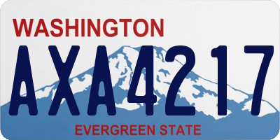 WA license plate AXA4217