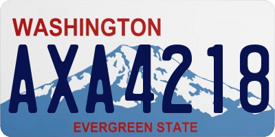 WA license plate AXA4218