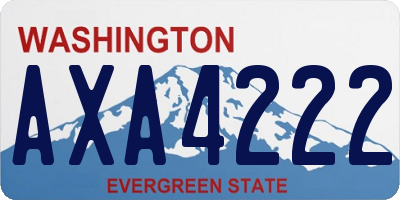 WA license plate AXA4222