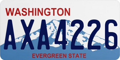 WA license plate AXA4226