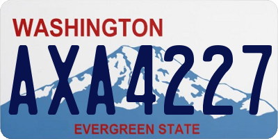 WA license plate AXA4227