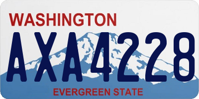 WA license plate AXA4228