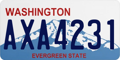 WA license plate AXA4231