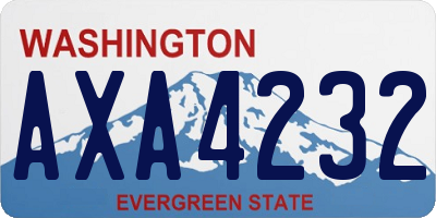 WA license plate AXA4232