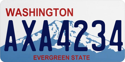WA license plate AXA4234