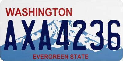 WA license plate AXA4236