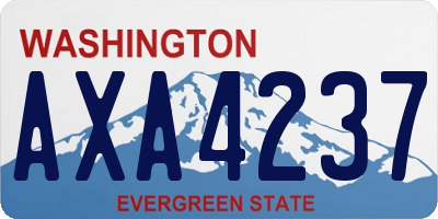WA license plate AXA4237