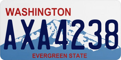 WA license plate AXA4238