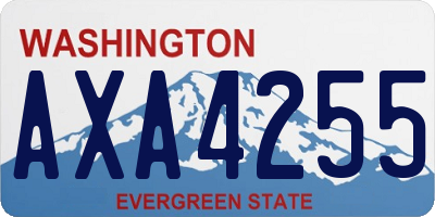 WA license plate AXA4255