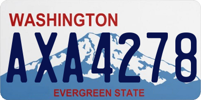 WA license plate AXA4278