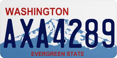 WA license plate AXA4289
