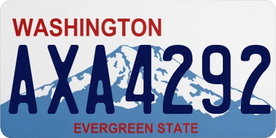 WA license plate AXA4292