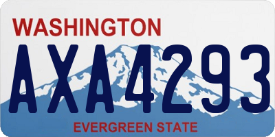 WA license plate AXA4293