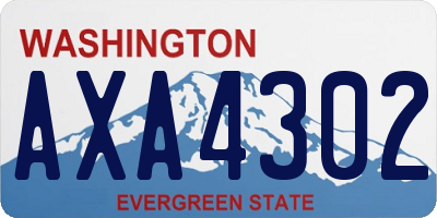WA license plate AXA4302