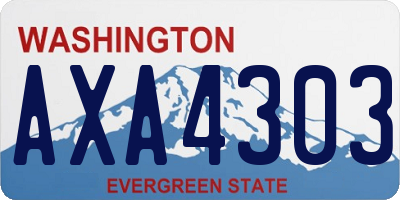 WA license plate AXA4303