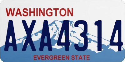 WA license plate AXA4314