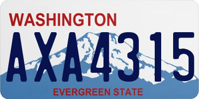 WA license plate AXA4315